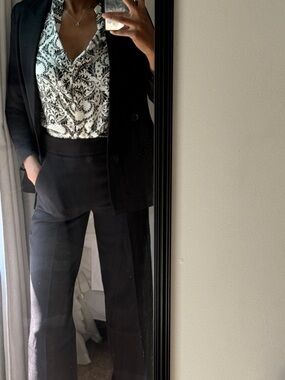 New York & Company Black and White Print Blouse